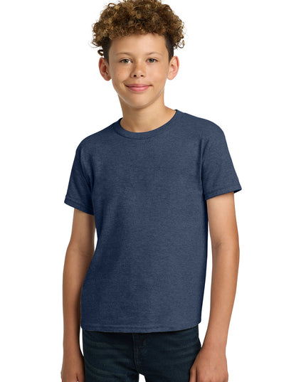 Gildan Youth 100% Cotton T-Shirt Heather Navy