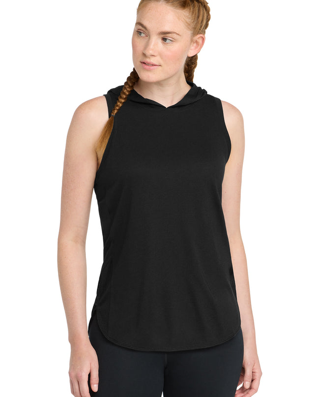Sport-Tek  Women's PosiCharge  Tri-Blend Wicking Draft Hoodie Tank. LST410