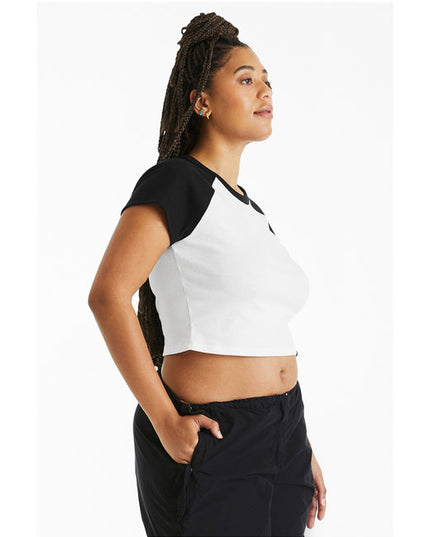 Ladies' Micro Ribbed Raglan Baby Tee