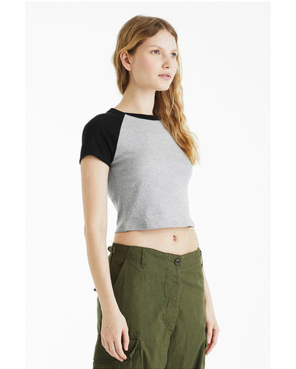 Ladies' Micro Ribbed Raglan Baby Tee