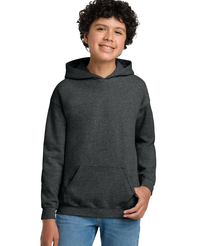 Gildan - Youth Heavy Blend Hooded Sweatshirt. 18500B - Fan Charcoal Heather