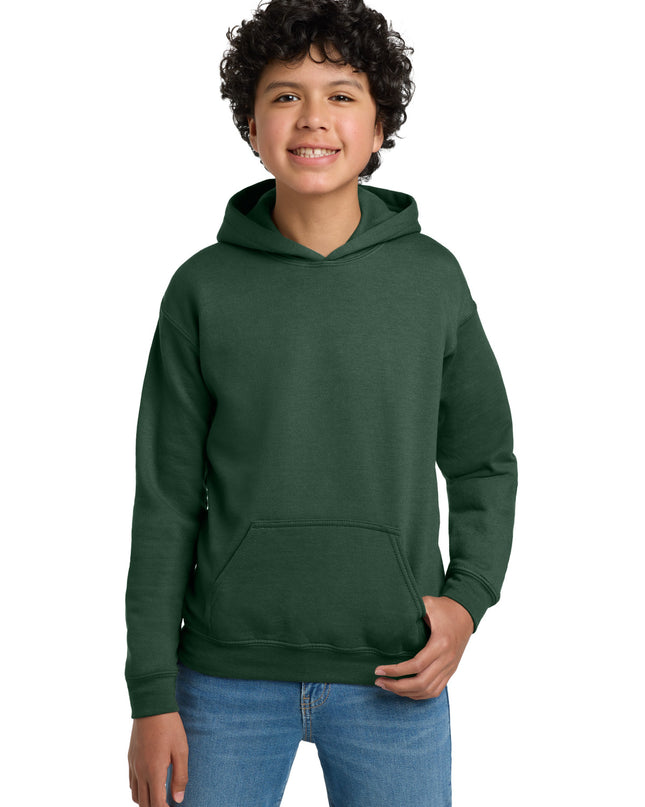 Gildan - Youth Heavy Blend Hooded Sweatshirt. 18500B - Fan Dark Green