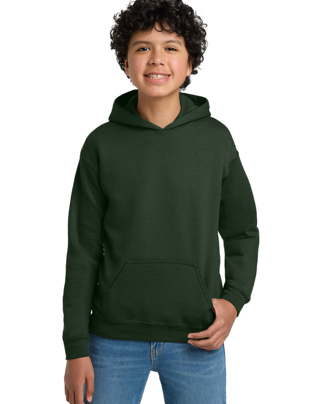 Gildan - Youth Heavy Blend Hooded Sweatshirt. 18500B - Forest Green