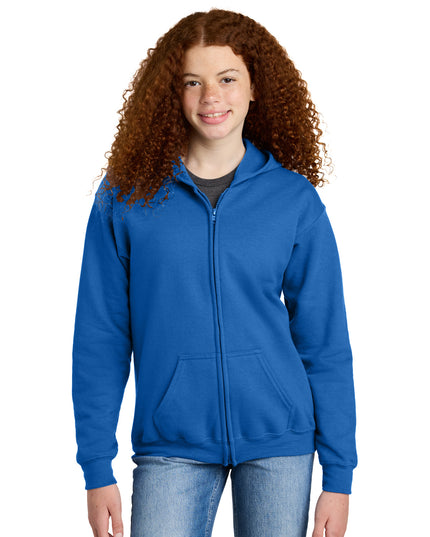 Gildan Youth Heavy Blend Full-Zip Hooded Sweatshirt. 18600B - Royal