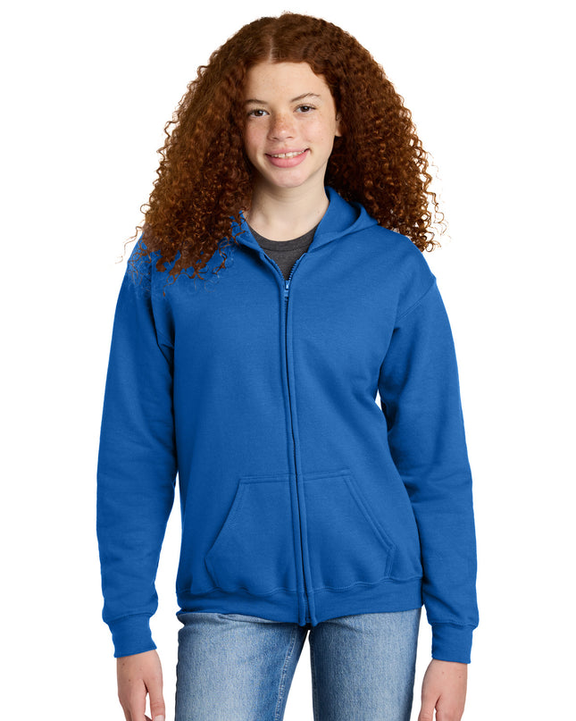 Gildan Youth Heavy Blend Full-Zip Hooded Sweatshirt. 18600B - Royal
