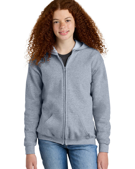 Gildan Youth Heavy Blend Full-Zip Hooded Sweatshirt. 18600B - Sport Grey