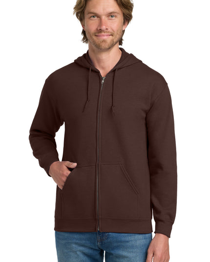 Gildan - Heavy Blend Full-Zip Hooded Sweatshirt. 18600 - Dark Chocolate