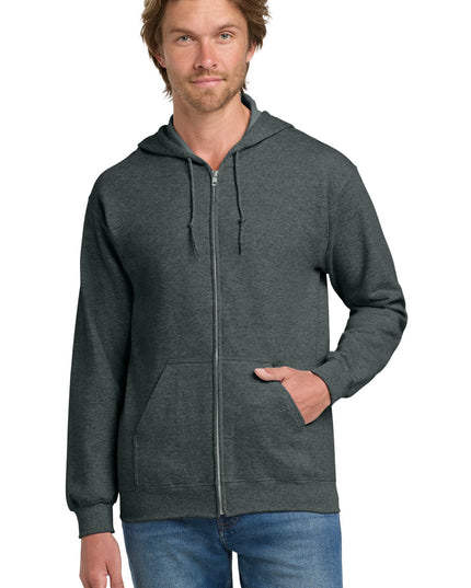 Gildan - Heavy Blend Full-Zip Hooded Sweatshirt. 18600 - Dark Heather Grey