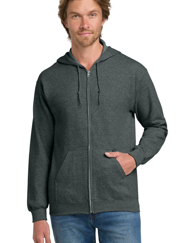 Gildan - Heavy Blend Full-Zip Hooded Sweatshirt. 18600 - Dark Heather Grey