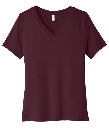 BELLA+CANVAS Women's Jersey V-Neck Tee Maroon
