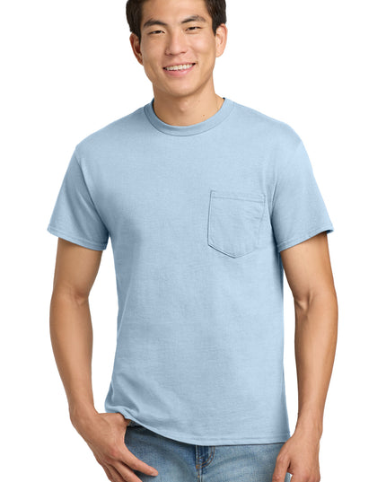 Gildan - Ultra Cotton 100% US Cotton T-Shirt with Pocket.  2300 - Light Blue