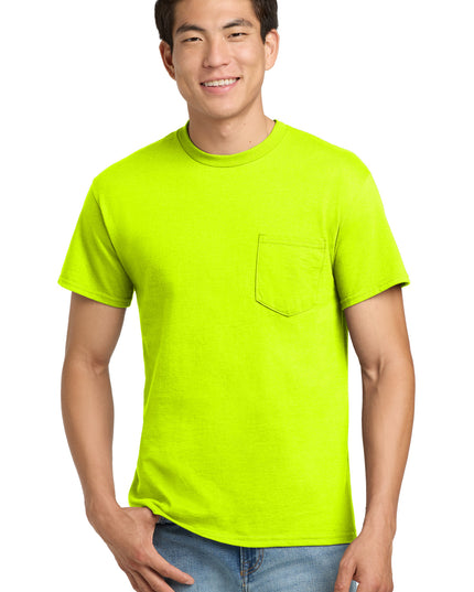 Gildan - Ultra Cotton 100% US Cotton T-Shirt with Pocket.  2300 - Safety Green