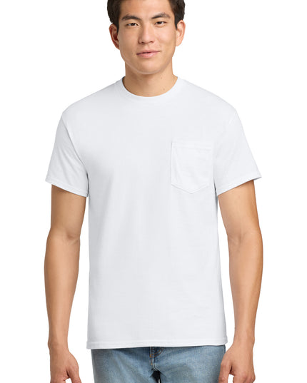 Gildan - Ultra Cotton 100% US Cotton T-Shirt with Pocket.  2300 - White
