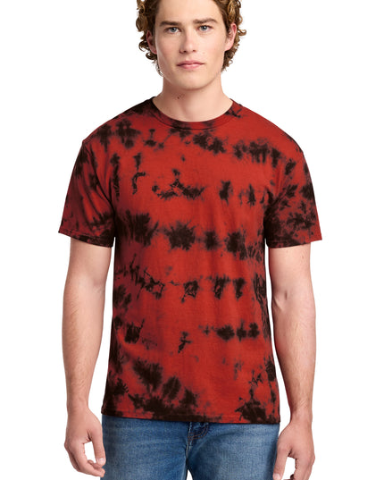 Port & Company Crystal Tie-Dye Tee Black Red