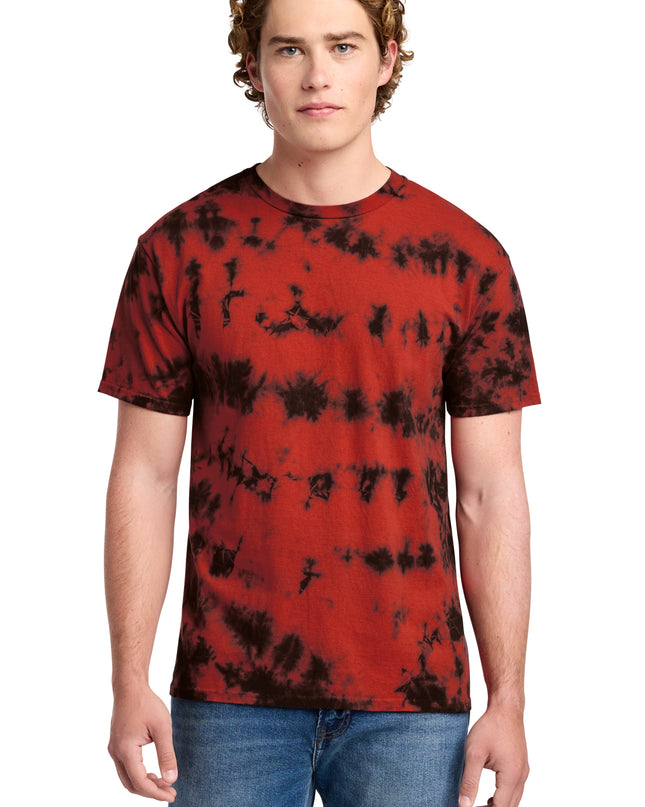 Port & Company Crystal Tie-Dye Tee Black Red