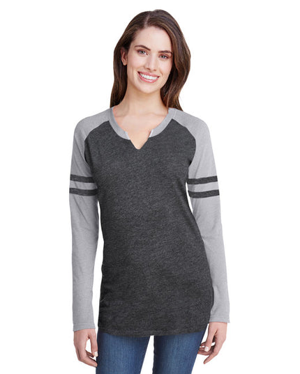 LAT Ladies' Gameday Mash-Up Long Sleeve Fine Jersey T-Shirt