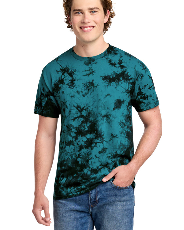 Port & Company Crystal Tie-Dye Tee Black Teal