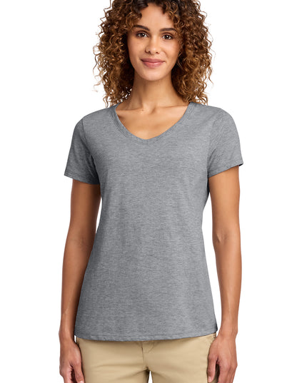 Port & Company Women's Fan Favorite V-Neck Tee Athletic Heather Front