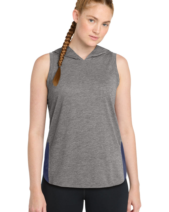Sport-Tek  Women's PosiCharge  Tri-Blend Wicking Draft Hoodie Tank. LST410