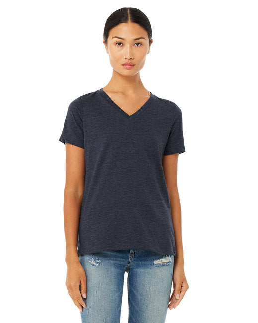 Ladies' Relaxed Heather CVC Jersey V-Neck T-Shirt