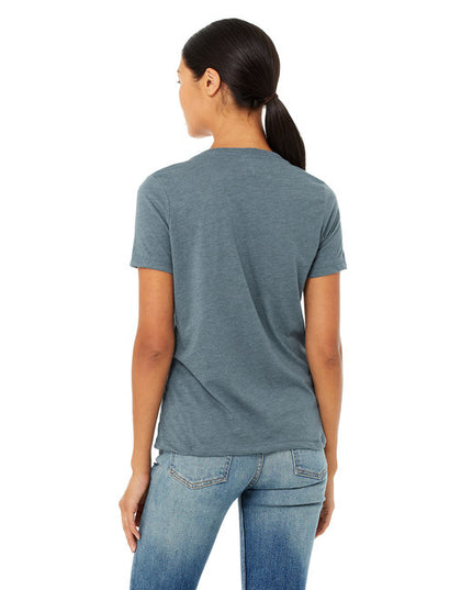 Ladies' Relaxed Heather CVC Jersey V-Neck T-Shirt