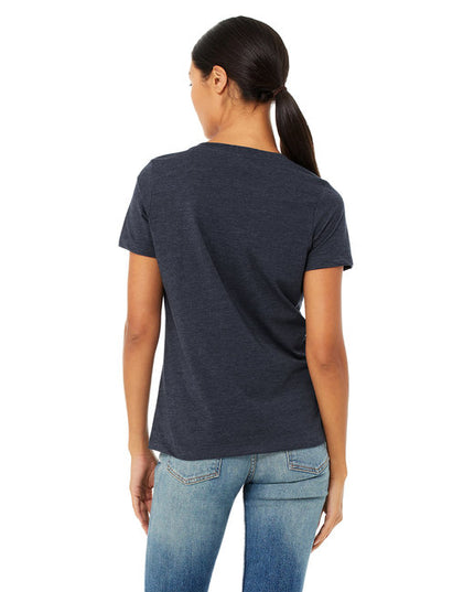 Ladies' Relaxed Heather CVC Jersey V-Neck T-Shirt