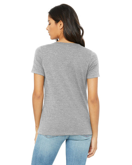 Ladies' Relaxed Heather CVC Jersey V-Neck T-Shirt