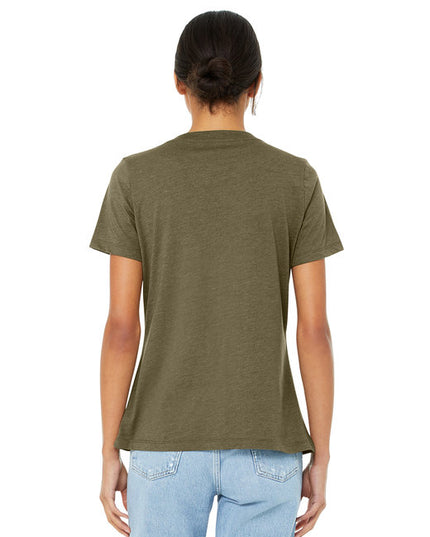 Ladies' Relaxed Heather CVC Jersey V-Neck T-Shirt