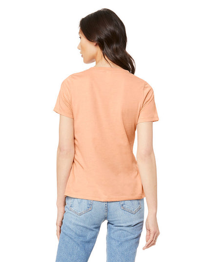Ladies' Relaxed Heather CVC Jersey V-Neck T-Shirt