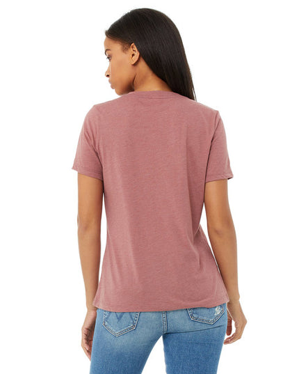 Ladies' Relaxed Heather CVC Jersey V-Neck T-Shirt