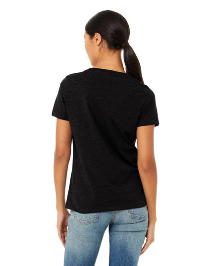 Ladies' Relaxed Heather CVC Jersey V-Neck T-Shirt