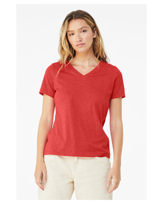 Ladies' Relaxed Heather CVC Jersey V-Neck T-Shirt