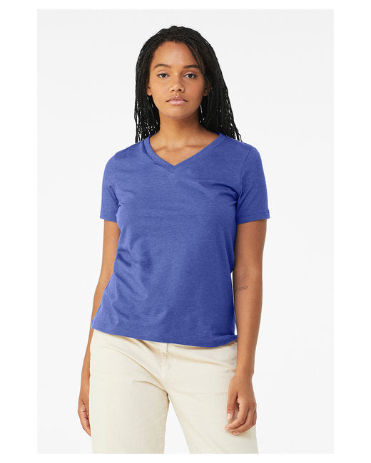 Ladies' Relaxed Heather CVC Jersey V-Neck T-Shirt