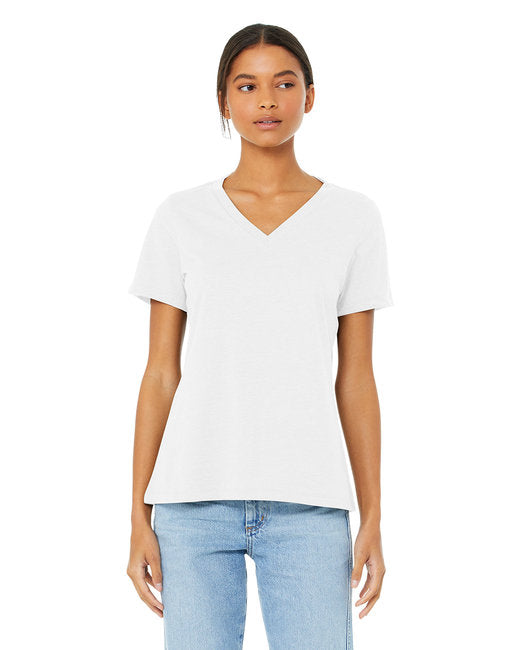 Ladies' Relaxed Heather CVC Jersey V-Neck T-Shirt