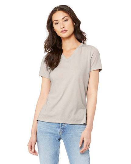 Ladies' Relaxed Heather CVC Jersey V-Neck T-Shirt