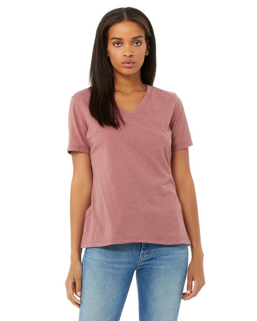 Ladies' Relaxed Heather CVC Jersey V-Neck T-Shirt
