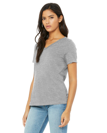 Ladies' Relaxed Heather CVC Jersey V-Neck T-Shirt