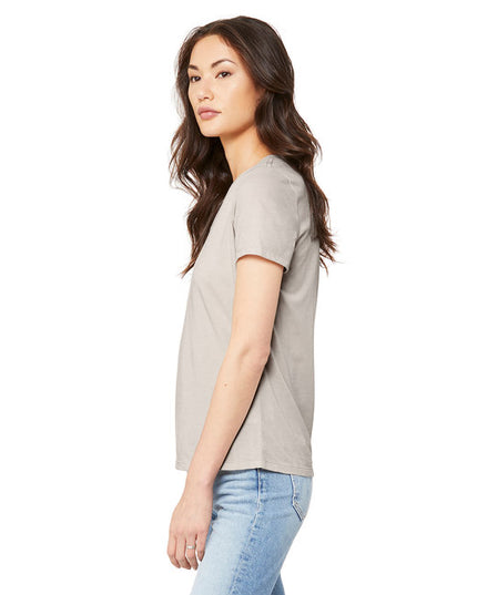Ladies' Relaxed Heather CVC Jersey V-Neck T-Shirt
