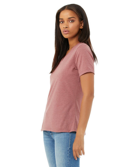 Ladies' Relaxed Heather CVC Jersey V-Neck T-Shirt