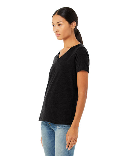 Ladies' Relaxed Heather CVC Jersey V-Neck T-Shirt