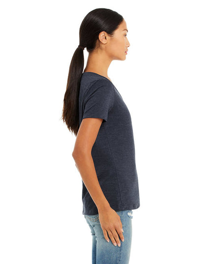 Ladies' Relaxed Heather CVC Jersey V-Neck T-Shirt