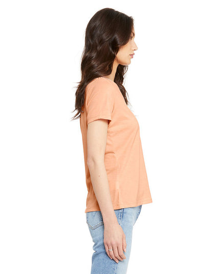 Ladies' Relaxed Heather CVC Jersey V-Neck T-Shirt