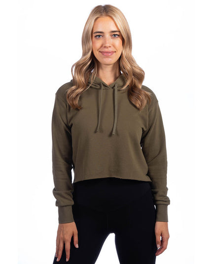 Ladies' Cropped Pullover Hooded Sweatshirt