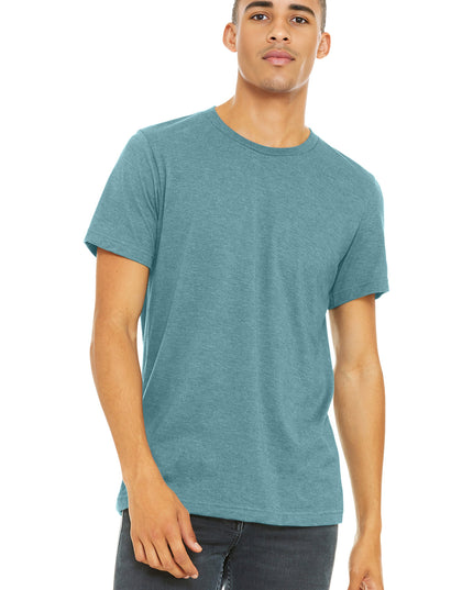 BELLA+CANVAS  Unisex Heather CVC Short Sleeve Tee. BC3001CVC - Heather Blue Lagoon