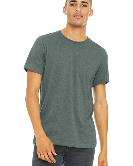 BELLA+CANVAS  Unisex Heather CVC Short Sleeve Tee. BC3001CVC - Heather Blue Storm