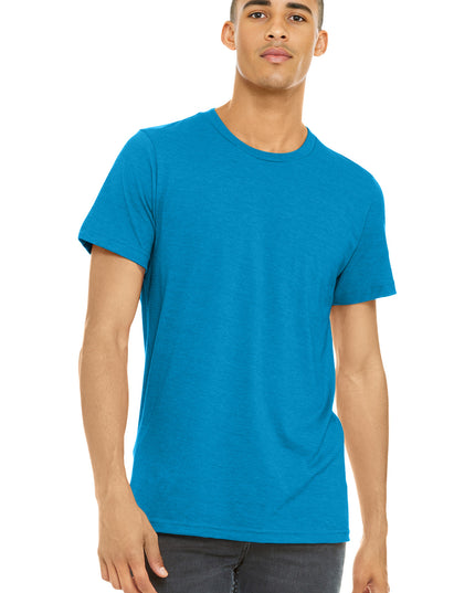 BELLA+CANVAS  Unisex Heather CVC Short Sleeve Tee. BC3001CVC - Neon Blue