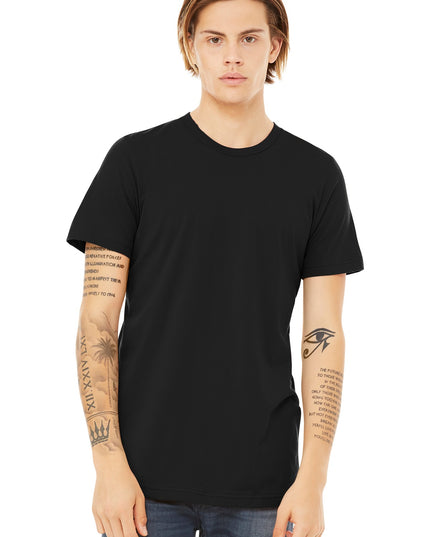 BELLA+CANVAS  Unisex Heather CVC Short Sleeve Tee. BC3001CVC - Solid Black Blend