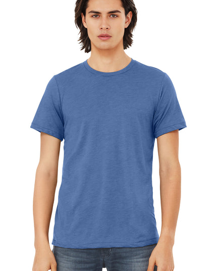 BELLA+CANVAS  Unisex Triblend Short Sleeve Tee. BC3413 - Solid Blue Triblend