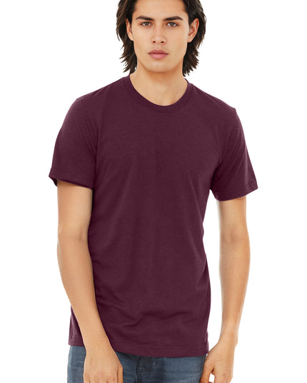 BELLA+CANVAS  Unisex Triblend Short Sleeve Tee. BC3413 - Solid Maroon Triblend