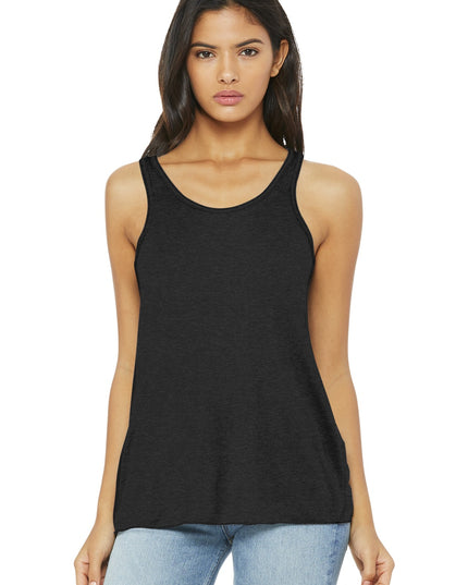 BELLA+CANVAS  Women's Flowy Racerback Tank. BC8800 - Black Heather